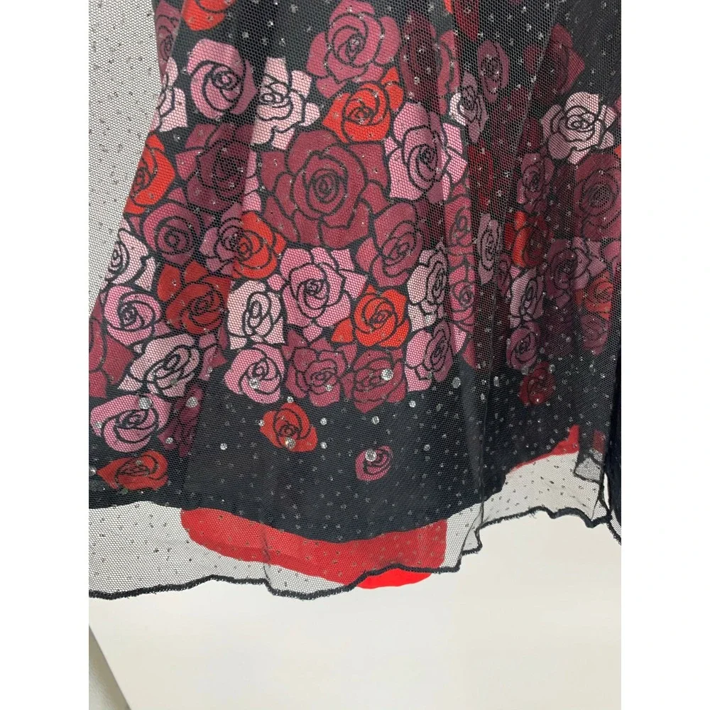 Limited Too Size 8 Layered Floral Sequin and Rhinestone Skirt